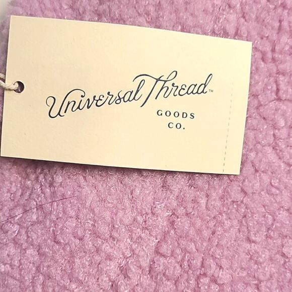 Universal Thread Sherpa Jacket, Pink w/Off-white & Peach Zippers, Size Large,NWT - Picture 10 of 12